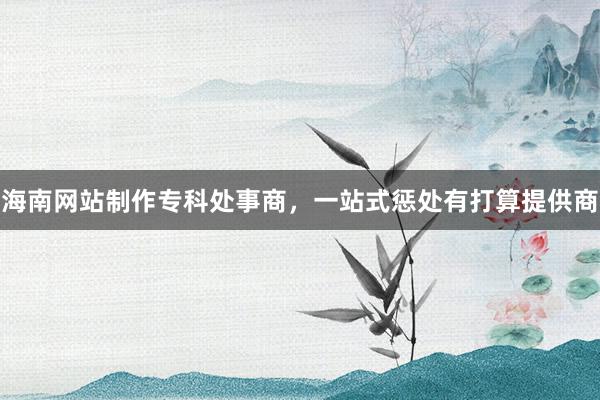 海南网站制作专科处事商，一站式惩处有打算提供商