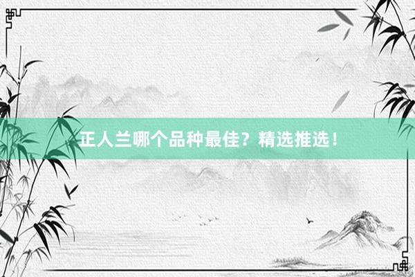 正人兰哪个品种最佳？精选推选！